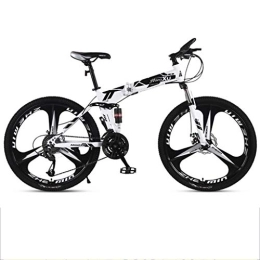 Dsrgwe vélo Dsrgwe VTT, 26inch VTT, Vélos Cadre en Acier au Carbone, Pliant la Suspension complète et Double Disque de Frein, 21 Vitesses, 24 Vitesses, 27 Vitesses (Color : Black, Size : 27-Speed)