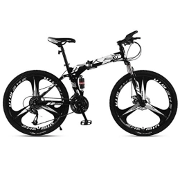 Dsrgwe vélo Dsrgwe VTT, VTT, Pliable Dur Queue Mountain Bicycles, Cadre en Acier au Carbone, Suspension Double et Double Disque de Frein, Roues 26 Pouces (Color : White, Size : 21-Speed)