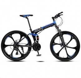 Llpeng vélo Folding Mountain Bike hommes et femmes, 24 pouces 21 vitesses à vitesse variable VTT, double-amortisseur de chocs 6 couteau Roues VTT Course étudiants, Route / Plat au sol / travail Vélos Universal, 8