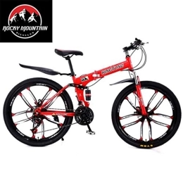 Kays vélo Kays VTT Vélo de Montagne 26 Pouces Pliable De Montagne Vélos 24 / 27 en Alliage D'aluminium Léger Délais Full Frame Suspension Frein À Disque (Color : Red, Size : 27speed)