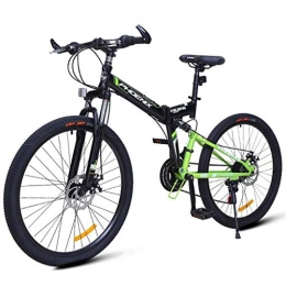 Kays vélo Kays VTT Vélo de Montagne Mountain Bike, 24 / 26 Pouces Femmes / Hommes Ravine Vélo 27 Vitesses Cadre en Acier Au Carbone Suspension Frein À Disque Avant (Color : Green, Size : 24'')