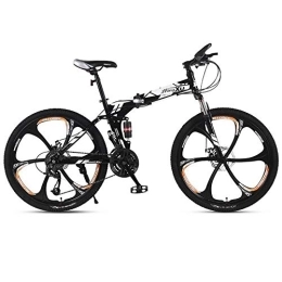 Kays Vélos de montagne pliant Kays VTT Vélo de Montagne Mountain Bike, 26 Pouces Pliable Hardtail Vélos, Full Suspension Et Double Disque De Frein, Cadre en Acier Au Carbone (Color : Black, Size : 21-Speed)