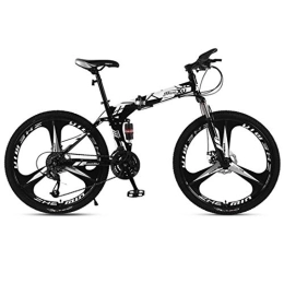 Kays Vélos de montagne pliant Kays VTT Vélo de Montagne VTT, Pliant 26 Pouces Roues Dur Queue Mountain Bicycles, Cadre en Acier Au Carbone, À Double Suspension À Double Disque De Frein (Color : Black, Size : 21-Speed)