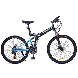 Kays Vélos de montagne pliant Kays VTT Vélo de Montagne VTT, Vélos De Montagne Unisexe Cadre Pliable en Acier Au Carbone, Suspension Double Et Double Disque De Frein, 24 / 26 Pouces Roues (Color : Blue, Size : 26inch)