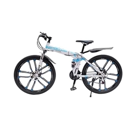 KOLHGNSE Vélos de montagne pliant KOLHGNSE Vélo de montagne pliable 26" VTT 21 vitesses - Freins à disque - VTT à suspension complète - Pour les voyages en montagne, en ville et autres