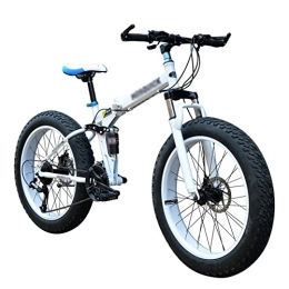 KOOKYY vélo KOOKYY Cadre de vélo de montagne en alliage d'aluminium Vélo de route VTT Freins à disque doubles Vélos pliables Vélo de route Vélos à vitesse variable (couleur : blanc)