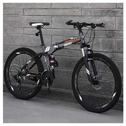 KXDLR vélo KXDLR Mountain Bike 26 Double Frein à Disque vélo Pliant vélo pour Adultes Ados, 17" Mise à Niveau Armature en Acier Haute teneur en Carbone en Alliage d'aluminium, Gris, 27 Speeds