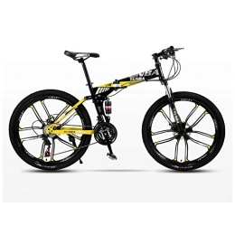 LILIS vélo LILIS Vélo VTT, VTT en Aluminium De vélo Pliant Montagne Vélo Route VTT Homme 24 Vélos Vitesse des Roues for Adultes Femmes (Color : Yellow, Size : 24in)