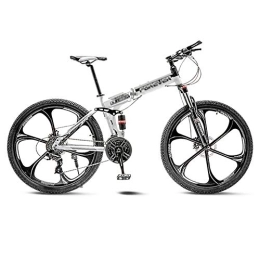 LILIS vélo LILIS Vélo VTT, VTT en Aluminium VTT Vélo de Route Pliant Vélos de VTT Hommes 21 Vitesses 24 / 26 Pouces Roues for Femmes Adultes (Color : White, Size : 24in)