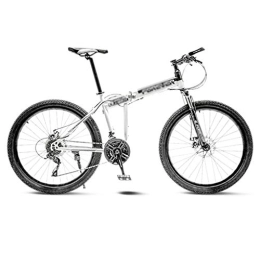 LILIS Vélos de montagne pliant LILIS Vélo VTT, VTT en Aluminium Vélo Pliant Montagne Vélo de Route Vélos de VTT 21 Vitesse Hommes Roues for Adultes Femmes (Color : White, Size : 26in)