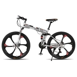 Liutao vélo Liutao Vélo VTT Adulte Amortisseur Double Disque Frein Une Roue Offroad Speed Vélo Pliable VTT 26 * 17(165-175 cm) Gris Foncé