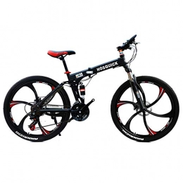 Llpeng vélo Llpeng 26 Pouces Hommes et Les Femmes Pliable Mountain Bikes, en Alliage d'aluminium monoroue Maj vélo, Absorption Double Choc, Freins à Disque, 21 / 24 / 27 / 30 Vitesse (Color : Black, Size : 21)