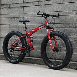 MAG.AL Vélos de montagne pliant MAG.AL Gros Pneu Suspension Complète VTT, Sport Pliable VéLo De Montagne, Double Frein à Disque Mountain Bike, Cadre en Acier, pour La Ville Et Les Trajets Quotidien, Rouge, 24 Pouces 21 Vitesses