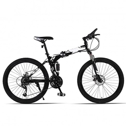 MAG.AL vélo MAG.AL Vélo Sport Pliant, Suspension Complète VéLo De Montagne, 24 Pouces D'extérieur VéLos De Route Mountain Bike, Double Frein à Disque, Vélo pour Garçons, Filles, Gris, 24 Pouces 24 Vitesses