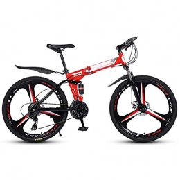 Mnjin vélo Mnjin Sports de Plein air Vélo Pliant de Montagne Pliable Vélo de Ville, Homme, Femme, Enfant Taille Unique pour Les 24 Vitesses, système de Pliage, Double Suspension et Double Frein à Disque