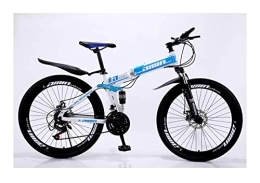 MOOLUNS vélo MOOLUNS 24 Pouces Garçon Vélo de Montagne, 30 Vitesses Roue à Rayons Pliant Vélos en Acier Au Carbone, Double Choc Vitesse Variable Vélo, Unisexe, Bleu, 24in (21 Speed)