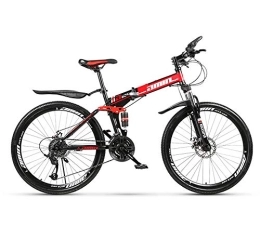 MOOLUNS vélo MOOLUNS 24 Pouces Garçon Vélo de Montagne, 30 Vitesses Roue à Rayons Pliant Vélos en Acier Au Carbone, Double Choc Vitesse Variable Vélo, Unisexe, Rouge, 24in (24 Speed)