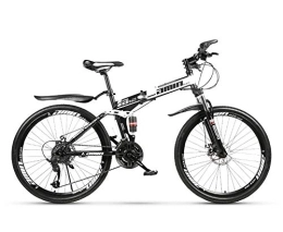 MOOLUNS vélo MOOLUNS 26 Pouces Garçon Vélo de Montagne, 30 Vitesses Roue à Rayons Pliant Vélos en Acier Au Carbone, Double Choc Vitesse Variable Vélo, Unisexe, Blanc, 26in (30 Speed)