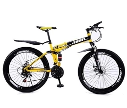 MOOLUNS vélo MOOLUNS 26 Pouces Garçon Vélo de Montagne, 30 Vitesses Roue à Rayons Pliant Vélos en Acier Au Carbone, Double Choc Vitesse Variable Vélo, Unisexe, Jaune, 26in (27 Speed)