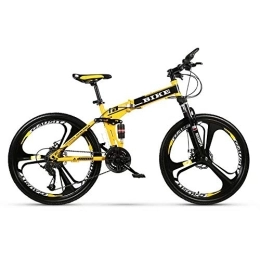 Generic vélo Mountain Bike, Mountainbike Pliable 24 / 26 Pouces, vélo VTT avec 3 molettes, Jaune