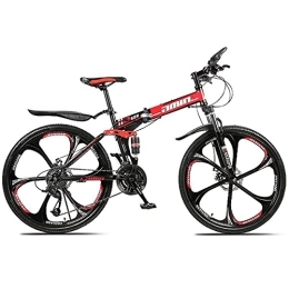 MQJ vélo MQJ 21 / 24 / 27 / 30 Vitesse Amortisseur Double Amortisseur Une Roue Pliante En Acier Au Carbone À Double Disque À Double Disque Bicyclette 26 Pouces En Suspension Pleine Vélo de Montagne, B2, 30 Vitesses