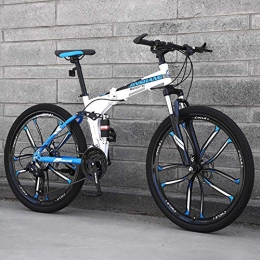 PengYuCheng Vélos de montagne pliant PengYuCheng Mountain Bike, City Bike, Men and Women Bicycle, 21-Speed Steel Frame 27.5-inch 3-Spoke Wheel, Double Suspension Folding Bike q3