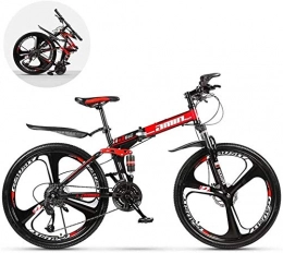 PLYY Vélos de montagne pliant Pliable VTT 26 Pouces, VTT Vélo avec 3 Roues Cutter, 8 Secondes Rapide Folding Hommes Femmes Adulte Terrain VTT, 120 Kg De Charge Maximale, 24x