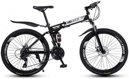 WCY vélo Pliant à vitesse variable 26 pouces de vélo de montagne, 21-24 - 27 vitesses légère haute teneur en carbone Bikes cadre en acier, double frein à disque de bicyclette 5-27 (Couleur: Jaune, Taille: 27sp