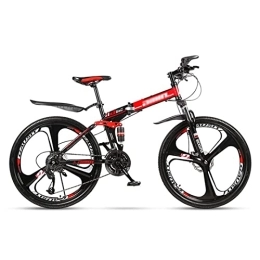 QCLU vélo QCLU Vélo de Montagne Pliante de 26 Pouces, Freins à Disque Dur MTB, Trekking Vélo Hommes Bike Girls Vélo, Vélo de Montagne en Suspension complète (Color : 21-Speed, Taille : 26 inch)