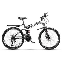 LHQ-HQ vélo QGL-HQ Sports de Plein air Pliable VTT Vélo Une Roue à Double Disque Freins Offroad vélo Homme étudiant Adulte 21 Vitesse 26 Pouces Sports de Plein air Mountain Bike (Color : White)