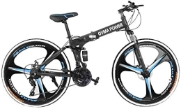 SYCY Vélos de montagne pliant SYCY 26 Pouces VTT Shimanos vélos pliants pour Hommes Femme 21 Vitesses Freins à Disque à Suspension complète vélos de Cruiser de Plage-Noir