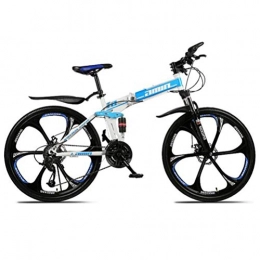 Tbagem-Yjr Vélos de montagne pliant Tbagem-Yjr Hommes Hardtail Mountain Bike, 26 Pouces Roue Portable Ville Pliante Vélo De Route (Color : Blue, Size : 27 Speed)