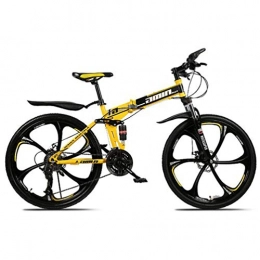 Tbagem-Yjr Vélos de montagne pliant Tbagem-Yjr Portable Sport Pliant Loisirs Freestyle VTT 26 Pouces Vélo Hors Route (Color : Yellow, Size : 24 Speed)