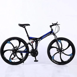 Tbagem-Yjr Vélos de montagne pliant Tbagem-Yjr Sport Hommes Et Femmes Loisirs 24 Pouces Roue VTT 27 Vitesses De Vélo De Route Pliante (Color : Black Blue)