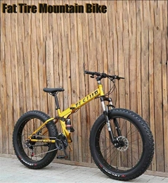HCMNME vélo Vlo durable de haute qualit Pliant 17 pouces Fat Tire Mens Mountain Bike, Double Frein disque / carbonis Bikes Cadre en acier, 7-27 Vitesse, Motoneige Vlo 26 pouces Roues Cadre en alliage avec f