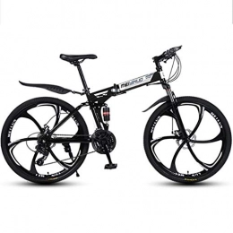 JLFSDB Vélos de montagne pliant VTT Vélo de Montagne Mountain Bike Pliable Montagne Vélos 26" Ravine vélo avec suspension double frein à disque double, cadre en acier au carbone 21 24 27 vitesses ( Color : Black , Size : 27 Speed )