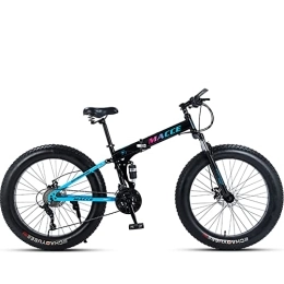 zwayouth vélo Vélo de montagne pliable de 26 pouces, 24 vitesses, suspension complète, VTT, cross country, vélo pliable adulte, homme / femme, double disque frein antidérapant, noir, blanc (24, noir)