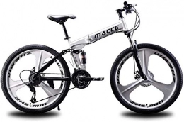 Macro Vélos de montagne pliant Vélo de montagne pliable Macro 66 cm, VTT avec 3 molettes de découpe, vitesse variable, double amortisseur, blanc, 24 vitesses, 66 cm, 24 vitesses., 66 cm