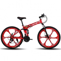 WYLZLIY-Home vélo Vélo De Montagne VTT Vélo de Montagne 26" VTT / Vélos, Pliable Hardtail vélo, cadre en acier au carbone, avec double disque de frein et suspension double, 21 vitesses, 24x, 27 Vitesse Tout-Terrain Bik