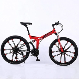 ZXCVB vélo Vélo de Montagne Vélo De Montagne Adulte 24 / 26 Pouces, Vélo À Vitesse Variable 21 Vitesses Grandes Roues VTT Vélos Pliants Tout-terrain, Engrenages VTT À Suspension Complète En Plein Air, Sécurité À