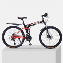 ZXCVB vélo Vélo de Montagne Vélo De Montagne Pour Adulte, 24 / 26 Pouces Vélo 24 Vitesses À Suspension Complète Engrenages VTT Freins À Double Disque Vélo De Montagne, Vélos D'extérieur Pliants En Acier À Haute