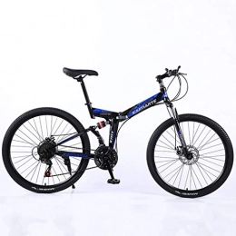 ZXCVB vélo Vélo de Montagne Vélo De Montagne Pour Adulte À 24 Vitesses, Roues De 24 / 26 Pouces, Vélo De Randonnée En Acier À Haute Teneur En Carbone, Vélos Tout-terrain Pliants En Acier À Haute Teneur En Carbon