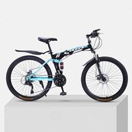 ZXCVB vélo Vélo de Montagne Vélo De Montagne Pour Hommes Femmes, 24 / 26 Pouces Pliant Léger En Acier À Haute Teneur En Carbone À Cadre De Suspension Complète, 24 Vitesses, Double Absorption Des Chocs, Trois Rou