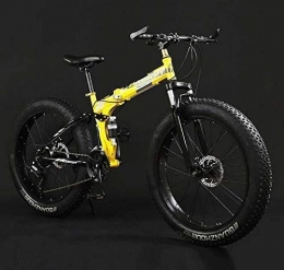 HCMNME vélo Vélo durable de haute qualité Pliant de vélo de montagne Vélo, Fat Tire à double suspension Vélos MBT, cadre en acier haute teneur en carbone à double disque de frein, pédales en aluminium et les tige