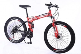 WYN vélo WYN  Mountain Bike Folding Mountain bicyclespeed Adult Bicycle Carbon Steel Student Bike, 26 inch Red, 24 Speed