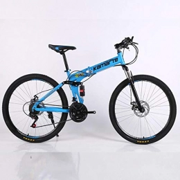WYN vélo WYN vélo Pliant Pas Cher Adulte Double Disque VTT Roue à Rayons vélo de Montagne, Bleu, 26 Pouces