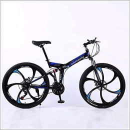 XER Vélos de montagne pliant Xer Mountain Bike Folding Cadre de VTT Vélo VTT Vélo VTT Double Rappel Mens Vélo 27 vitesses 26 " 6 High Carbone Acier Frein de disque de vélo, bleu, 27 vitesses