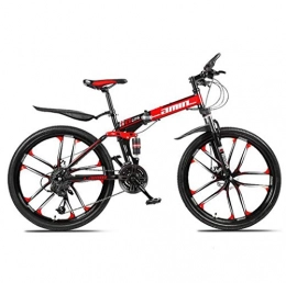 JIAWYJ vélo YANGHAO-VTT adulte- Vélos de vélo de montagne, 26 pouces à double disque à 24 vitesses 7 vitesses de suspension pleine suspension antidérapante, cadre en aluminium léger, fourche suspension, rouge, D