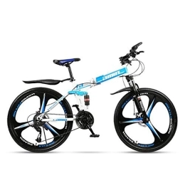 Zhenwo Vélos de montagne pliant Zhenwo 26 Pouces Antidérapant Bicyclette Pneu Hors-Route De Vélo De Montagne De Vitesse D'absorption De Choc Vélo Pliant pour Les Adultes, Bleu