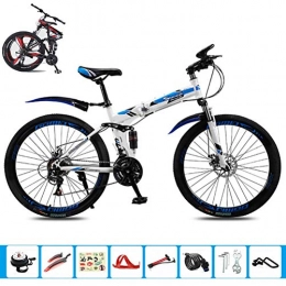 ZPTTBD vélo ZPTTBD Pliable Vélos de Montagne, 21 Vitesses Léger Adulte Folding Bike avec Double Frein à Disque, Cadre en Acier Carbone VTT Vélos pour Homme et Femme (Color : D, Size : 26Inch)